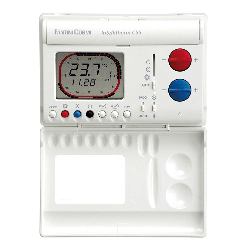 Intellitherm C55 - C55A - C56 - C56A Cronotermostato  settimanale/giornaliero, a batterie - Fantini Cosmi