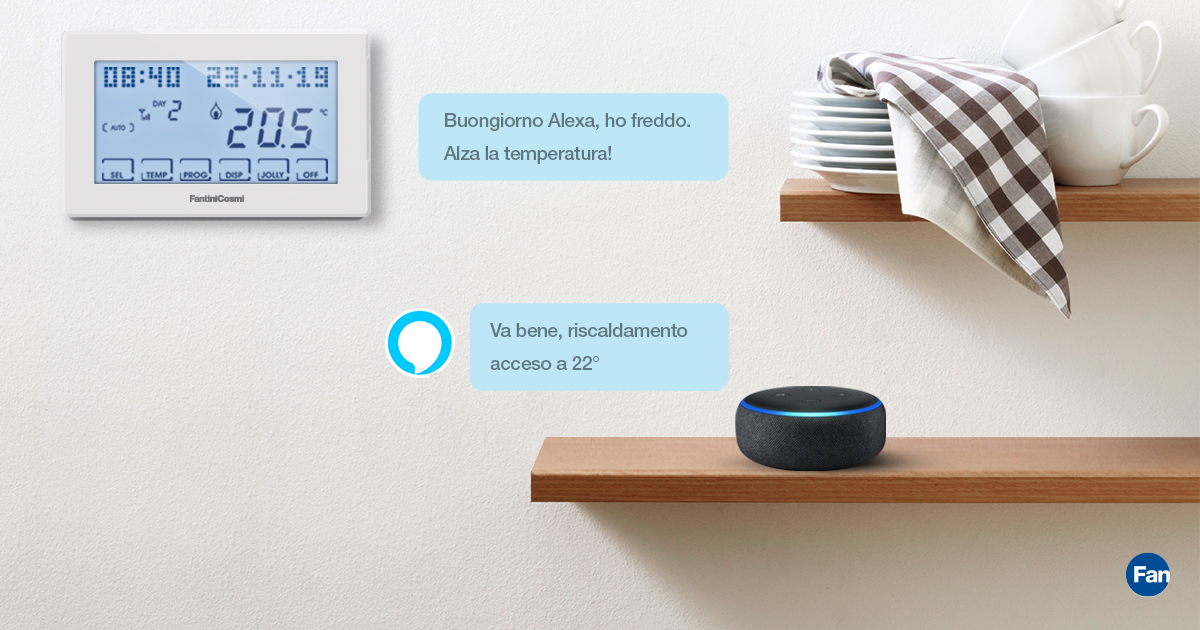 Già sul mercato i termostati compatibili con  Alexa - Fantini Cosmi