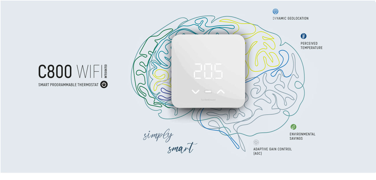 C804 Touchscreen daily/weekly programmable thermostat - FantiniCosmi